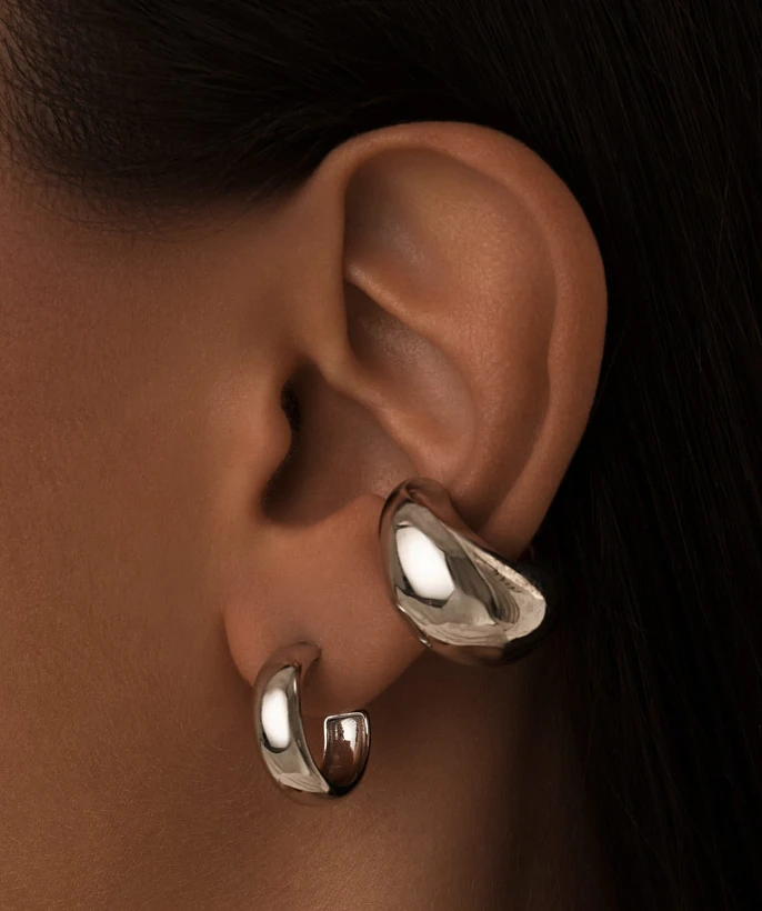 Серебряные серьги - кольца "Kendall"