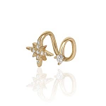 Позолоченный кафф со звездой и фианитами из серебра MIESTILO