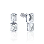 Серебряные серьги-трансформеры Midnight с фианитами