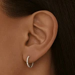 Серебряные серьги-конго с рельефом MIESTILO 