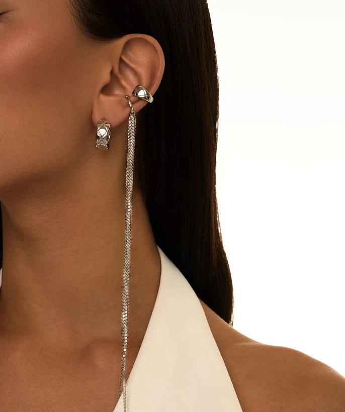 Фактурные серьги из серебра