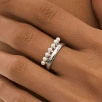 Серебряное кольцо СИЦИЛИЯ с жемчугом