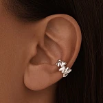 Серебряный кафф сердца MIESTILO