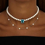 Колье GALATEA из серебра с жемчугом и фианитом
