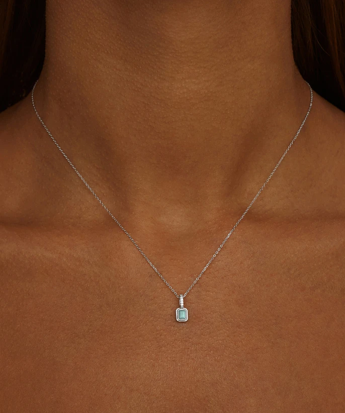 Серебряное колье с амазонитом