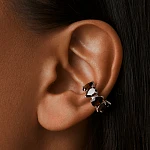 Серебряный кафф ЭРОС с натуральными гранатами