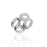 Серебряное кольцо из двух овалов с фианитами