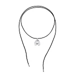 Колье LOVE LETTER на шнурке с подвеской "A" из серебра