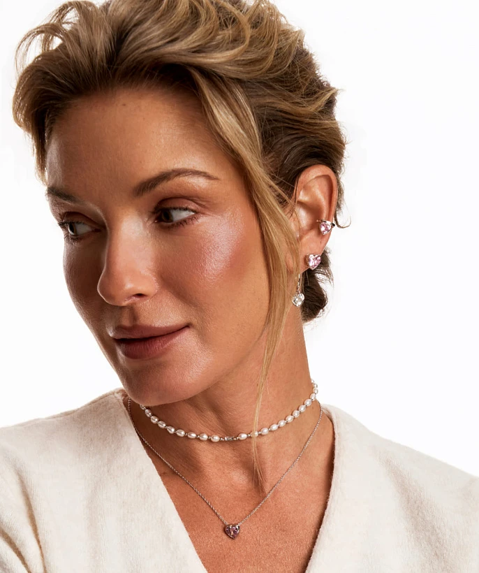 Серебряные серьги-пусеты SWEETHEART с сердцем