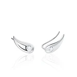 Серебряные серьги-клаймберы с фианитом