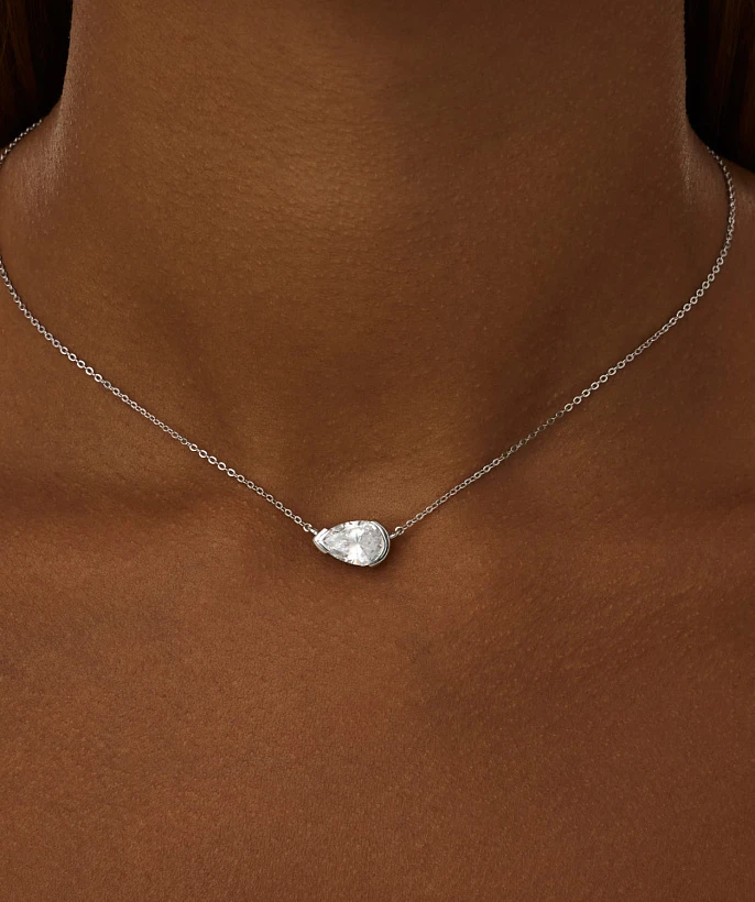 Серебряное колье PURITY с белым топазом