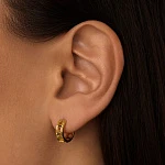 Рельефные серебряные серьги-кольца в позолоте MIESTILO 