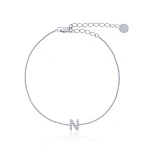 Серебряный браслет с буквой N MIESTILO