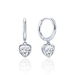 Серебряные серьги с фианитами Angel