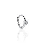 Серебряная моносерьга кликер с фианитом MIESTILO 