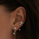 Серебряный кафф звезда с фианитами Isida