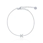 Серебряный браслет с буквой К MIESTILO
