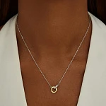 Серебряное колье биколор с фианитами