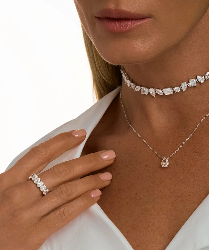 Серебряное кольцо Одри с фианитами