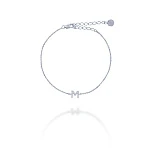 Серебряный браслет с буквой М MIESTILO