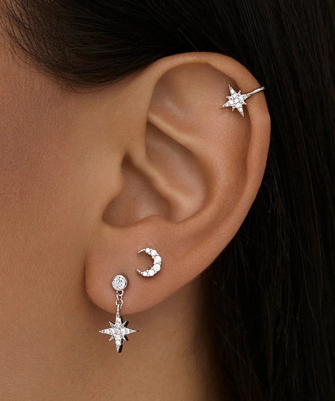 Серебряный кафф в виде звезды MIESTILO