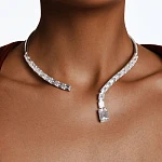 Серебряное жесткое колье ГРАЦИЯ с фианитами