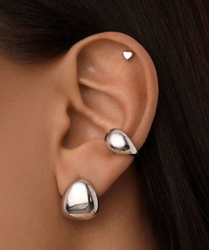 Каплевидные серьги-пусеты из серебра MIESTILO 