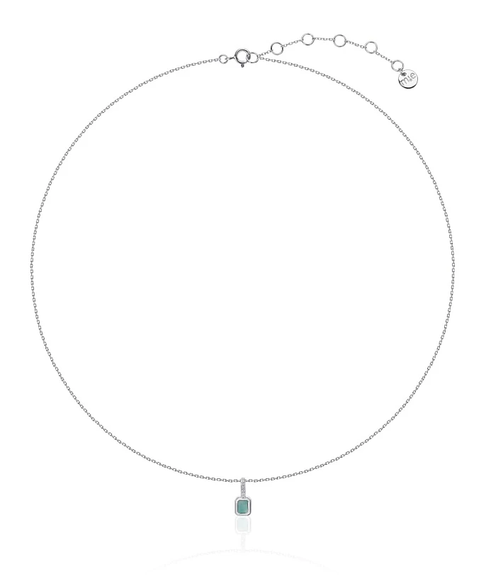 Серебряное колье с амазонитом