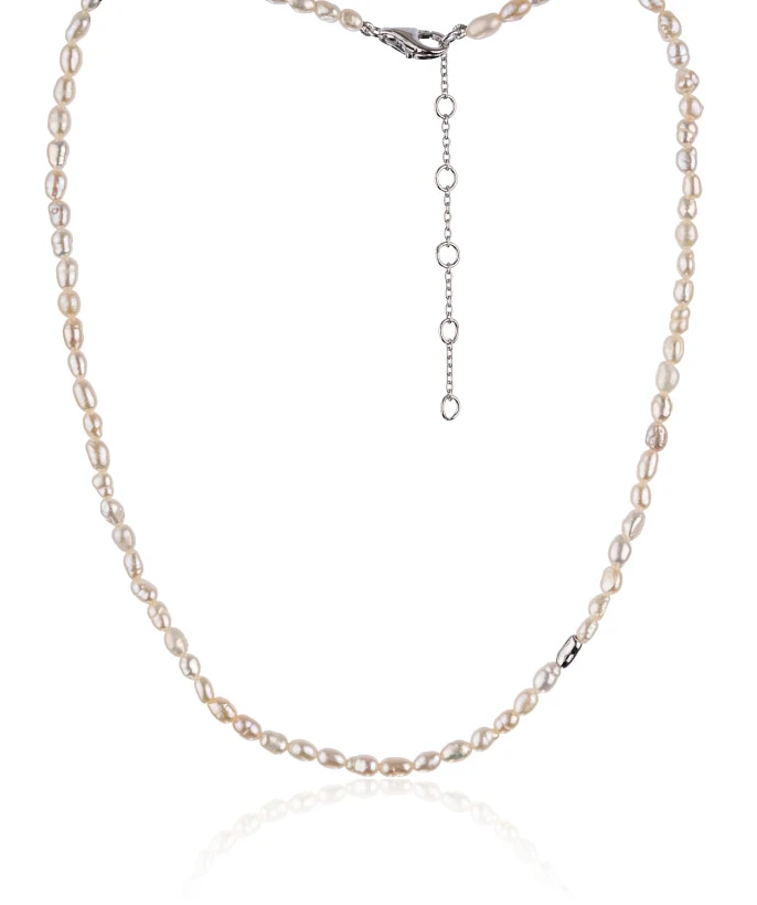 Серебряное колье-чокер с натуральным жемчугом MIESTILO 