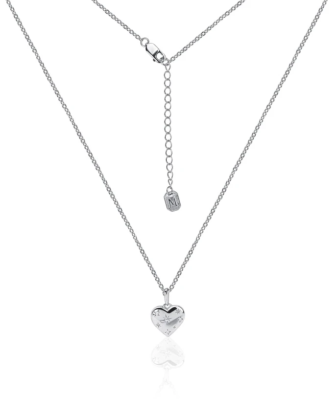 Серебряная подвеска сердце с фианитами MIESTILO