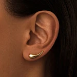 Серебряные серьги-клаймберы в покрытии желтое золото