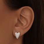 Серебряные серьги сердце с фианитами MIESTILO 