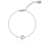 Серебряный браслет с буквой D MIESTILO