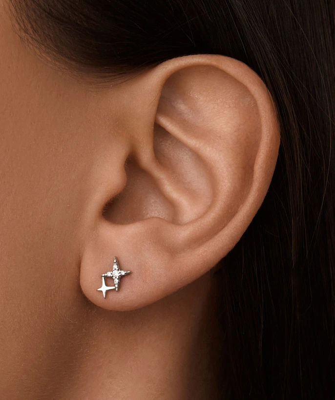 Серьги пусеты со звездами MIESTILO