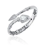 Серебряный жесткий браслет EPIONA с горным хрусталем