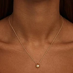 Серебряное колье с подвеской-каплей в покрытии желтое золото