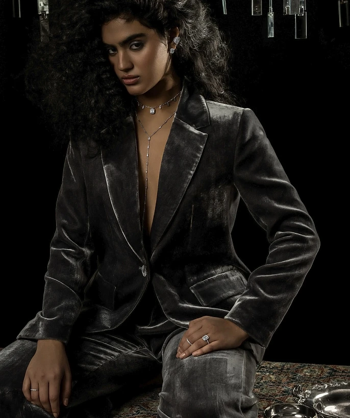 Широкий кафф из серебра c фианитами