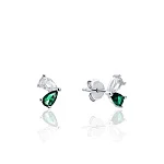 Серебряные серьги с фианитами в огранке груша MIESTILO 