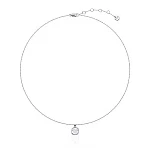 Серебряное колье с квадратной подвеской с фианитом