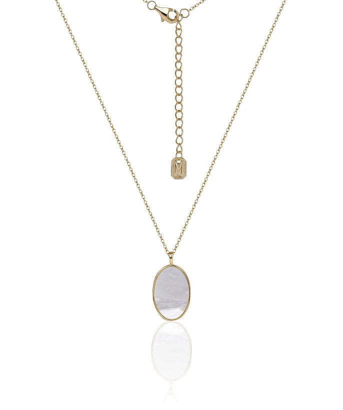 Позолоченное колье с подвеской из искуственного перламутра MIESTILO 