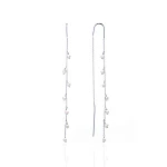 Серьги цепочки из серебра с натуральным жемчугом