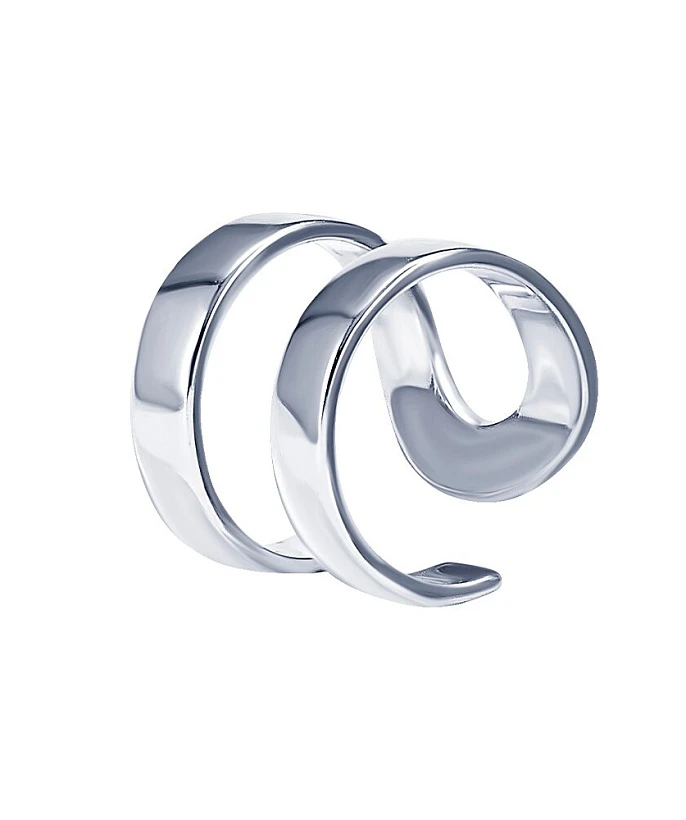 Двойной серебряный кафф без вставок