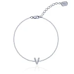 Серебряный браслет с буквой V MIESTILO