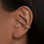 Серебряный базовый кафф с фианитами