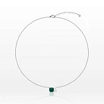 Колье из серебра АУРА с выращенным изумрудом