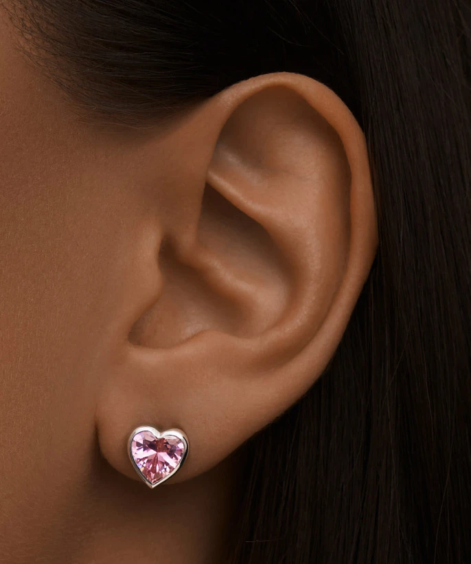 Серебряные серьги-пусеты SWEETHEART с сердцем