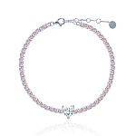Теннисный серебряный браслет Simone с фианитами