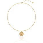 Серебряное колье с монетой АМУР в покрытии желтое золото