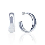 Крупные серьги - кольца "Rosie" из серебра