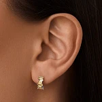 Миниатюрные серьги-конго с желтыми фианитами MIESTILO 